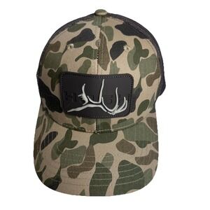 NWT HUSH Camo Snapback Trucker Hat Antler Logo Deer Hunting Outdoorsman Hushlife